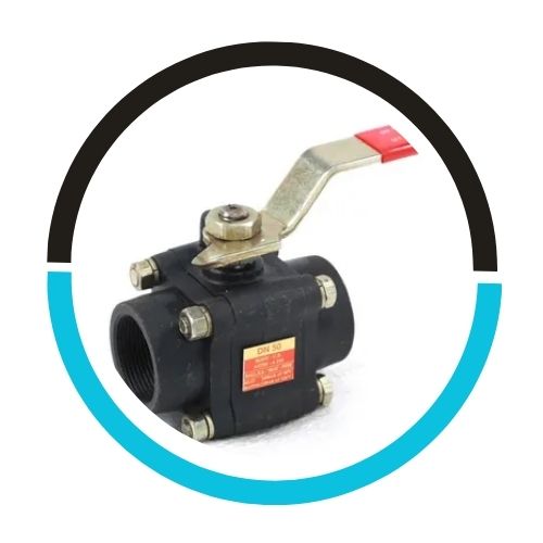 Three Piece Design Forged Steel Ball Valve in UAE